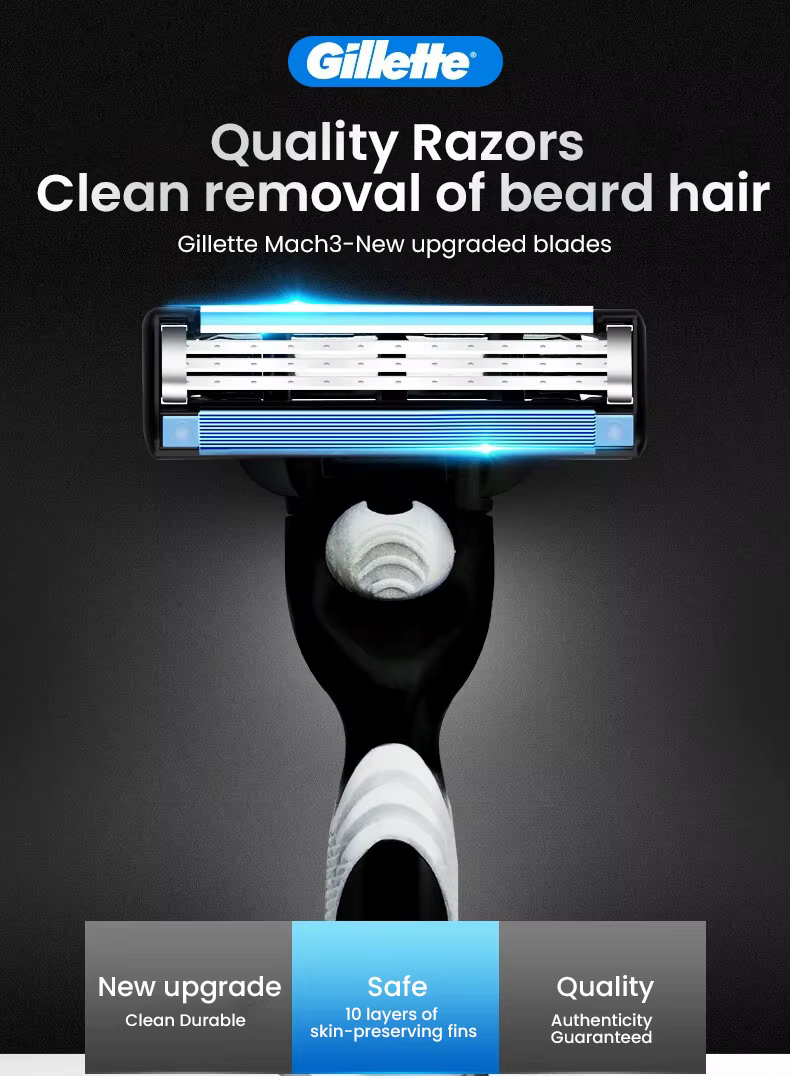 Gillette-Rasoir Mach3 à 3 couches pour hommes