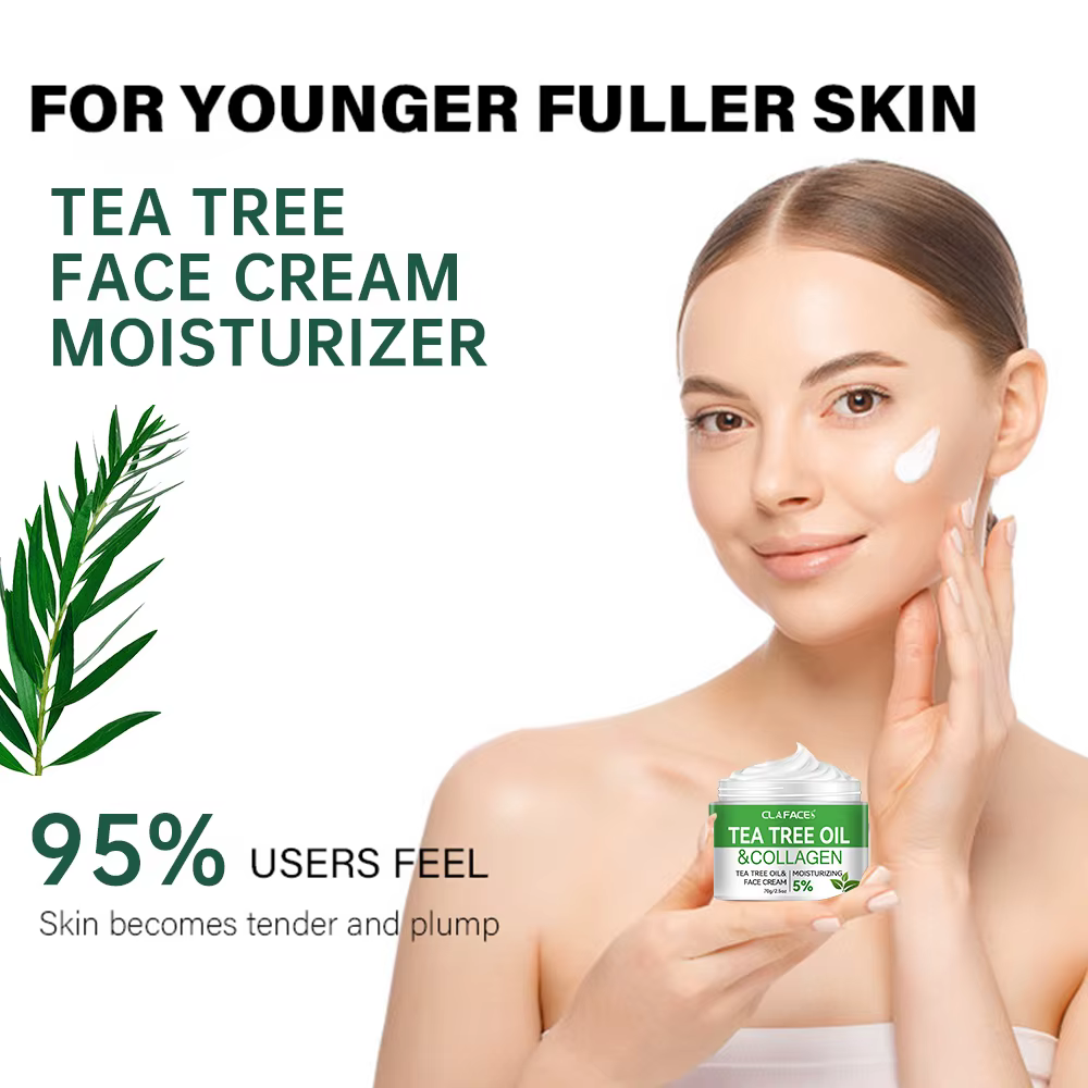 CLAFACES Crème pour le visage à l'huile d'arbre à thé Anti-âge et élimination des taches de rousseur