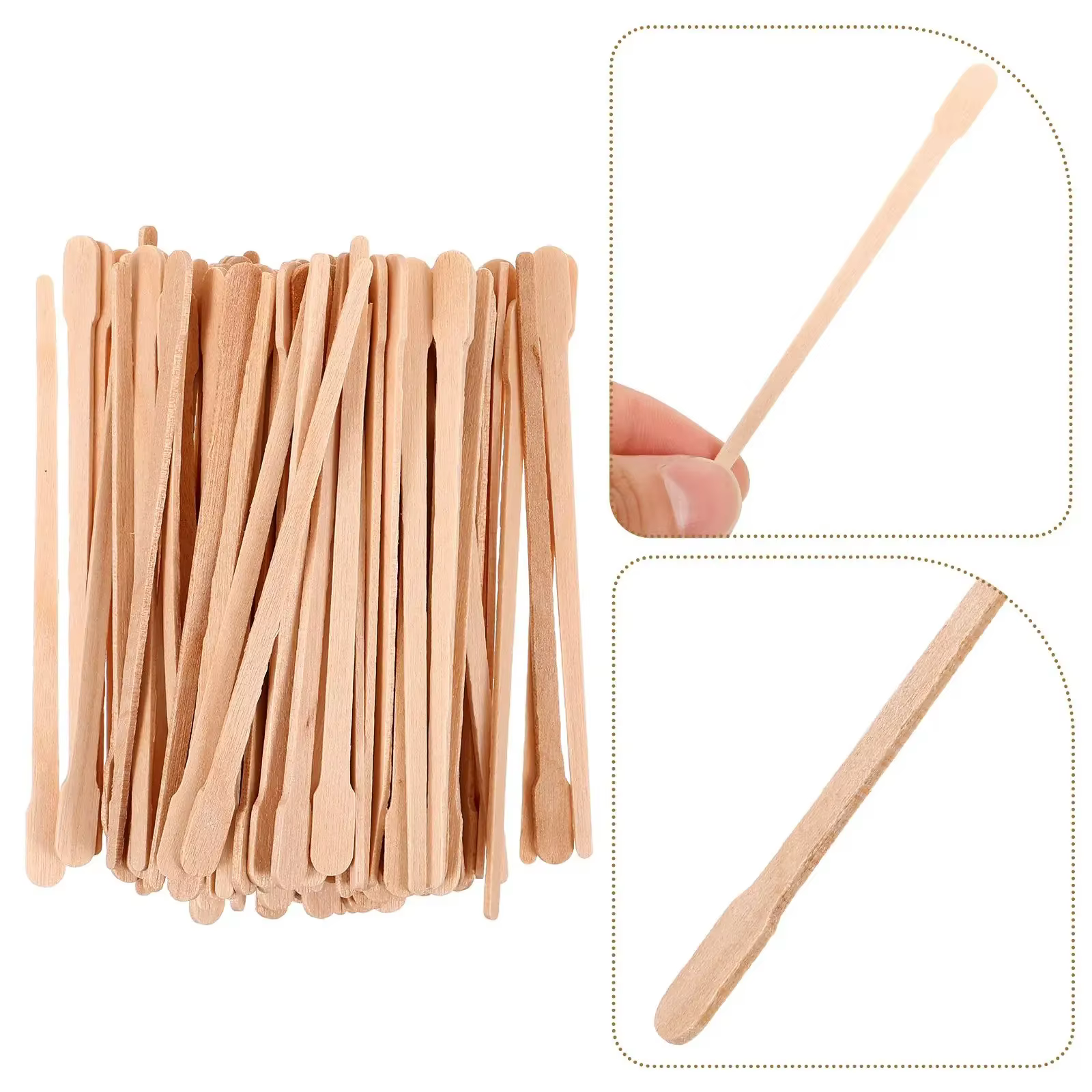 100-500 bâtonnets de cire en bois pour épilation corporelle
