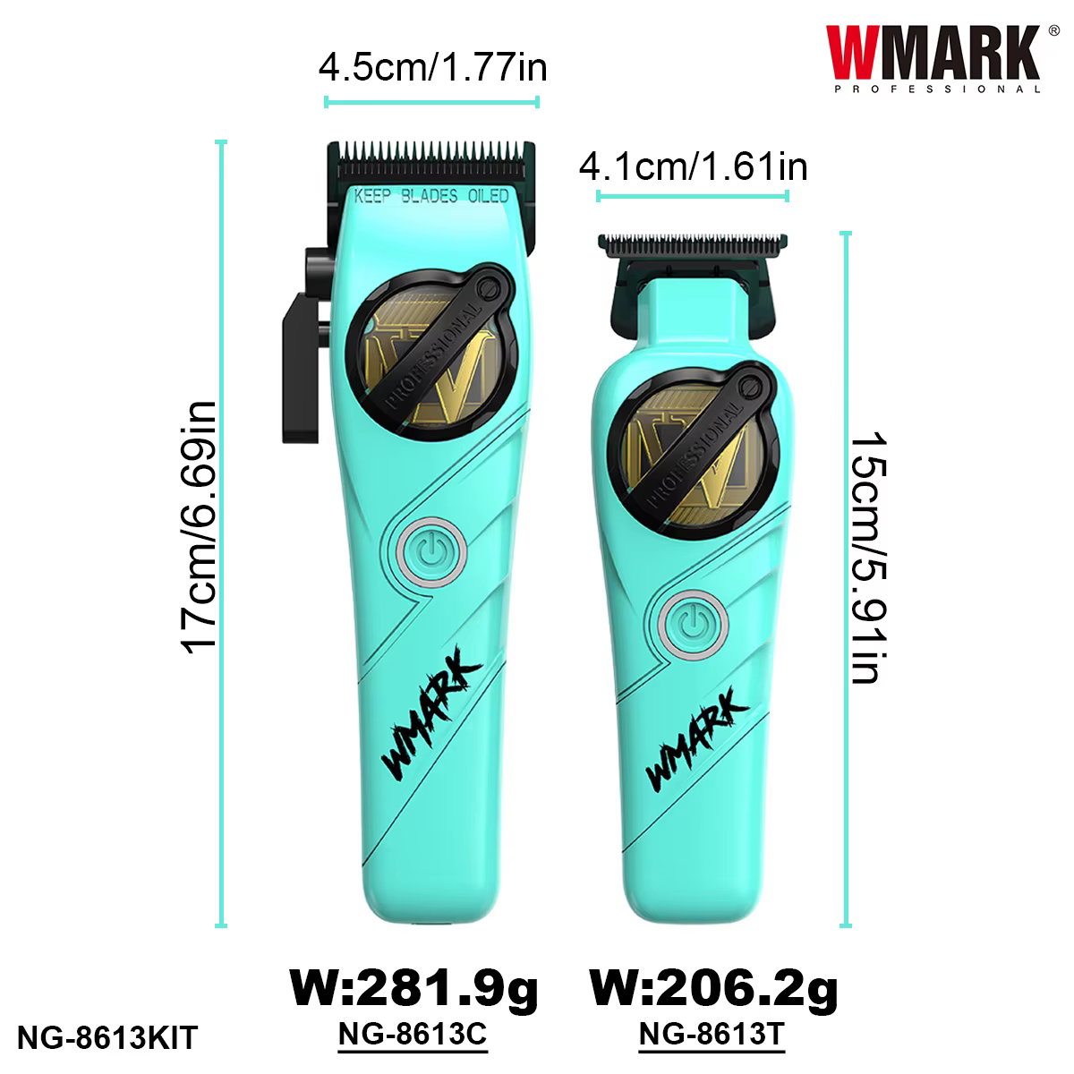 WMARK NG-8613KIT tondeuse pour hommes 8500 tr/min lame DLC entièrement en métal avec chargeur de Base ensemble de Machine de coupe de cheveux de barbier professionnel