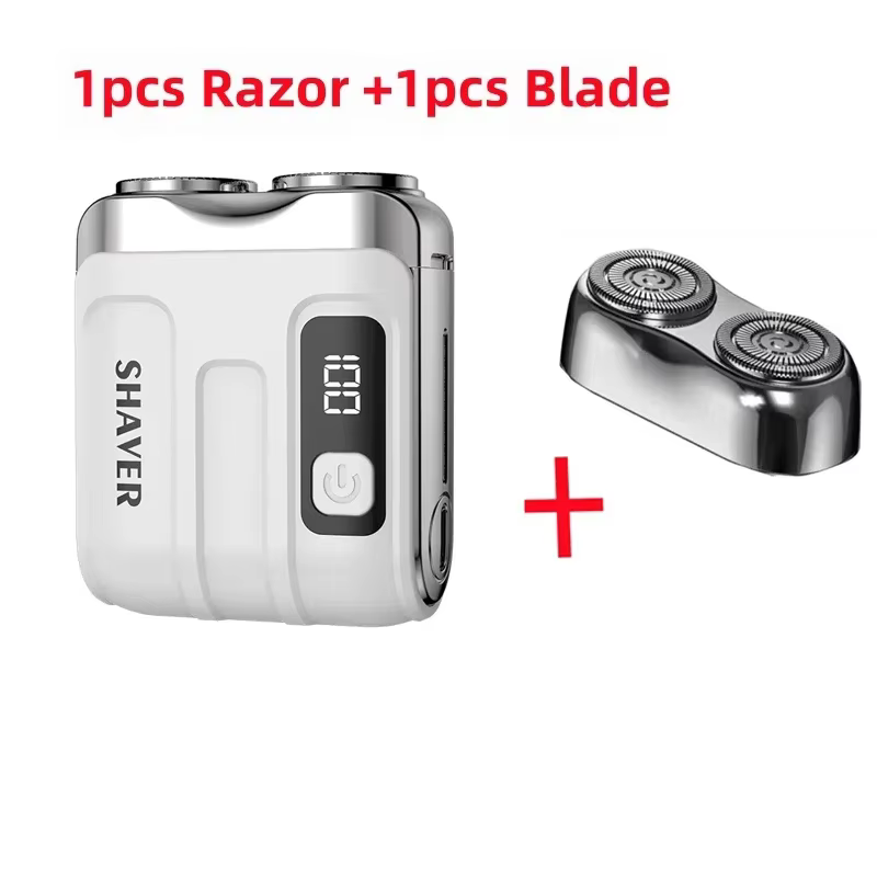 Mini rasoir électrique intelligent, rasoir pour voiture et maison, affichage numérique, double lame, rasoir rechargeable, outil puissant pour la tonte de la barbe