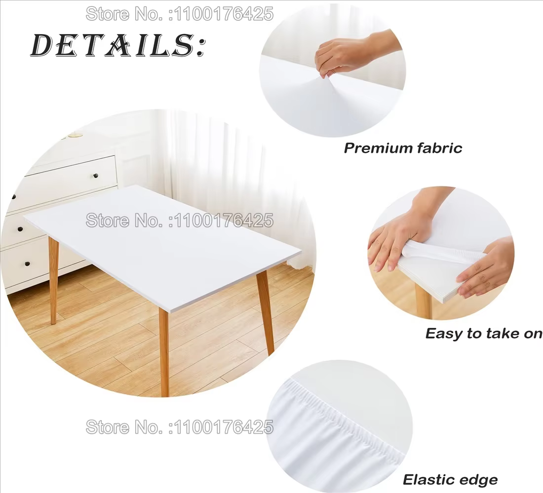 Nappe en bois avec bord rectangulaire, bande élastique imperméable, couverture de table, décoration extérieure, cuisine, gril