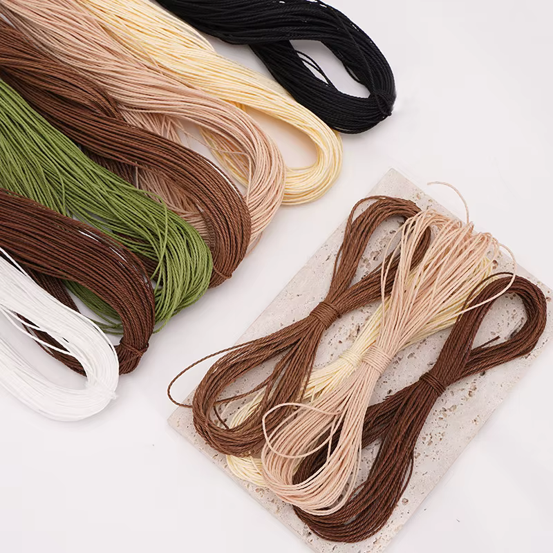 Cordon ciré en polyester de 1 mm, 10 m/sac, pour la confection de bijoux, la broderie, le bricolage, la fabrication de bracelets et de colliers, accessoires de tissage
