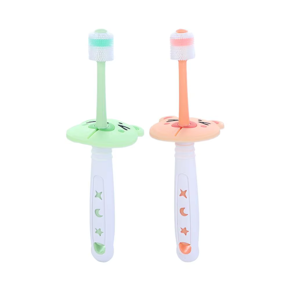 Poignée pour enfants nettoyage en profondeur soins des dents 360 degrés brosse à dents en Silicone bébé formation brosses à dents brosse de soins bucco-dentaires