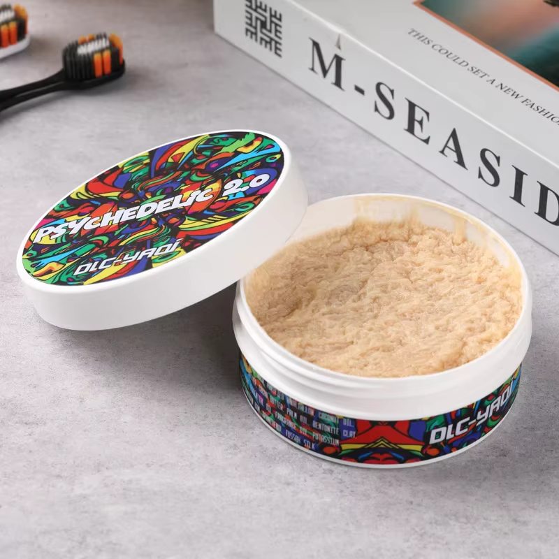 Savon à raser artisanal YAQI Psychedelic 2.0 170g pour hommes - Outil de soin de la barbe hydratant et apaisant fait main