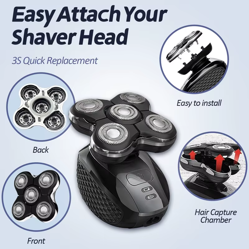 Tête de rechange compatible avec le rasoir électrique Remington Bald Head Balder Pro XR7000 & XR1500 & XR1501