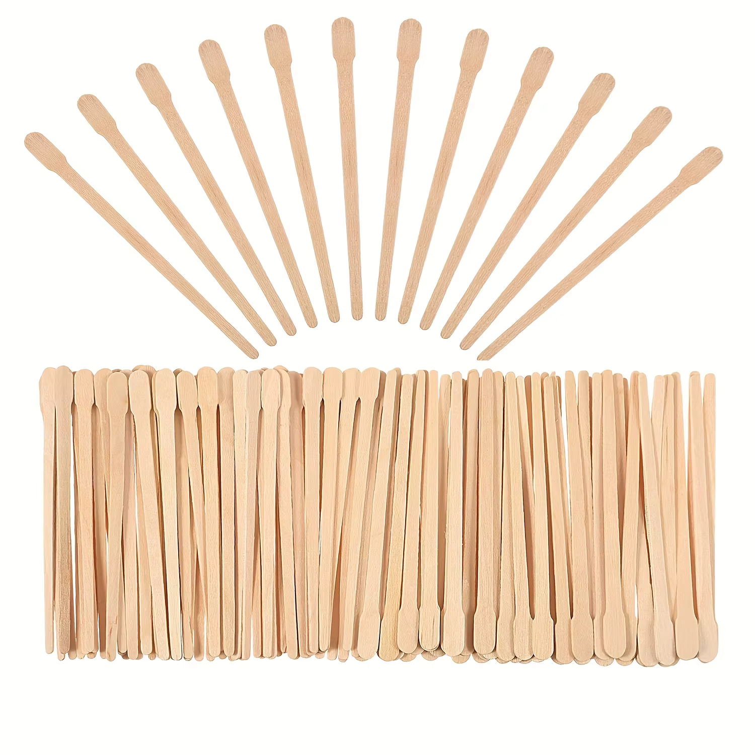 100 bâtonnets de cire en bois de qualité supérieure pour femmes - jetables