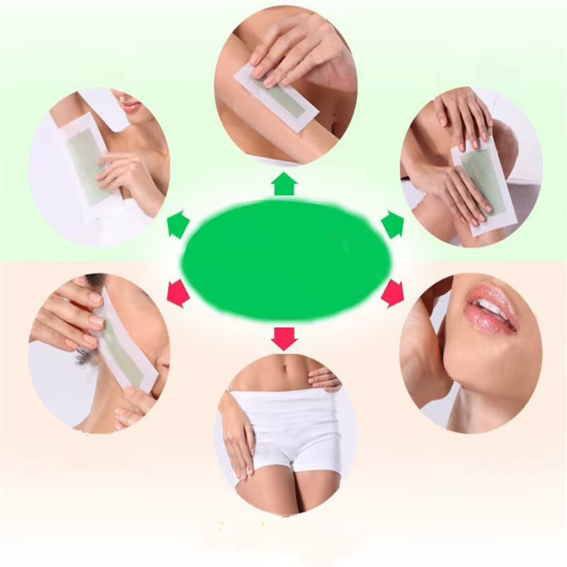 Lot de 10 bandes de cire dépilatoires en non-tissé pour le visage