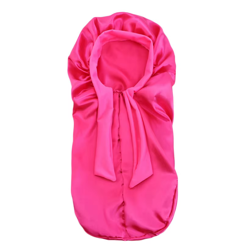 Bonnet de couchage en satin solide pour enfants, chaussettes longues pour filles, chapeau de nuit, injBonnet, soins des cheveux, écharpe de sauna, ruban, vêtements de sauna, rond, nouveau