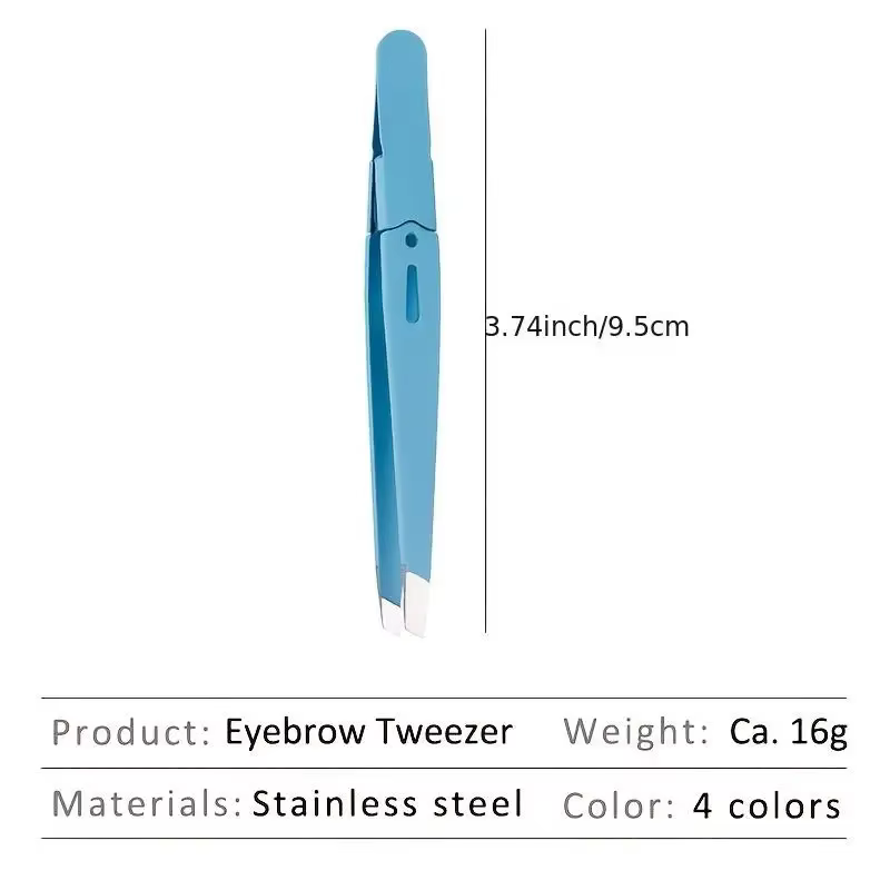 Pince à épiler sourcils colorée en acier inoxydable, outil de beauté pour l'épilation des poils fins, pinces biseautées pour sourcils, outils de maquillage