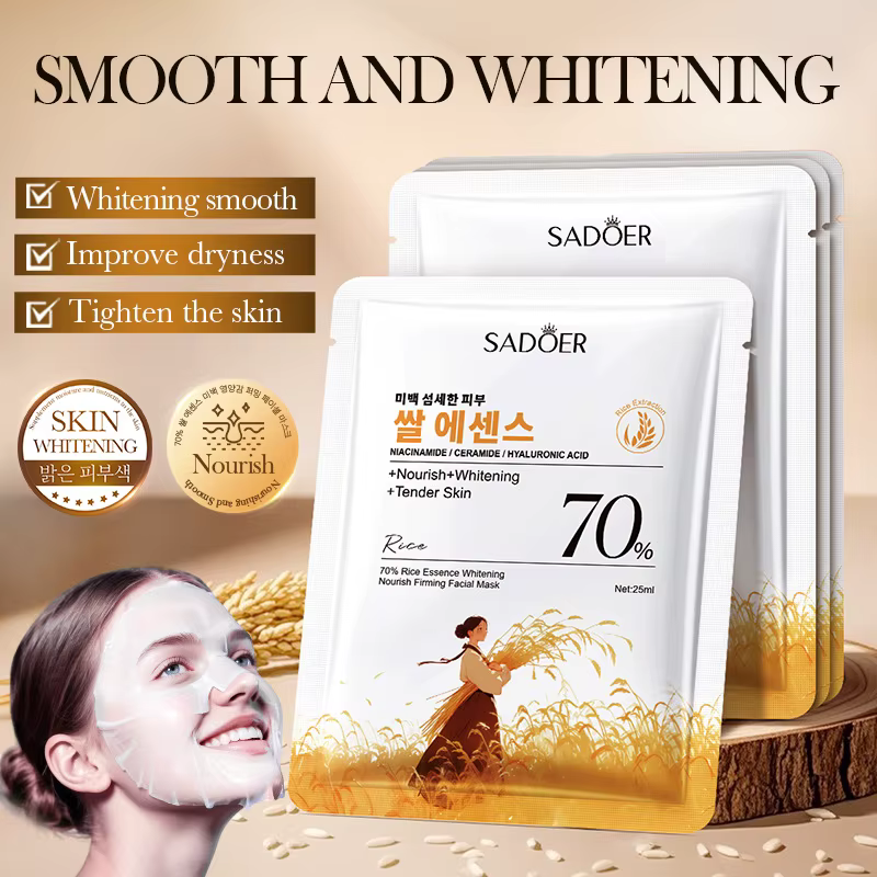 SADOER masques faciaux blanchissants au riz blanc hydratant Anti-rides Anti-âge masque hydratant coréen soins de la peau cosmétiques