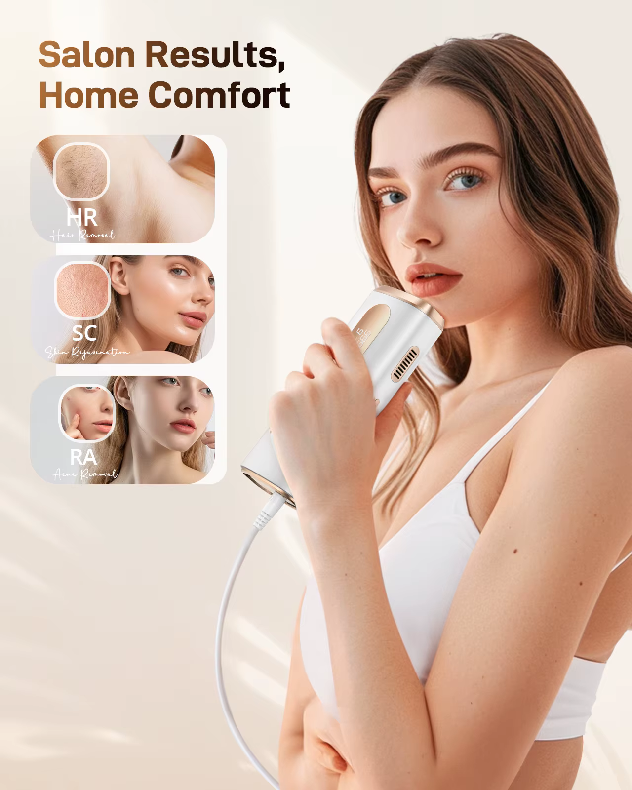 Dispositif d'épilation au Laser IPL 3 en 1