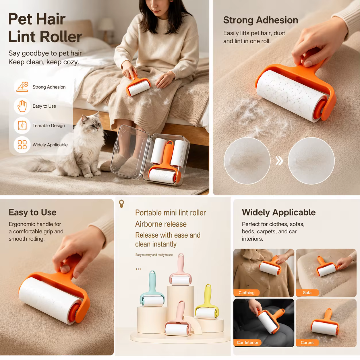 Mini-rouleau adhésif portable détachable pour l'épilation