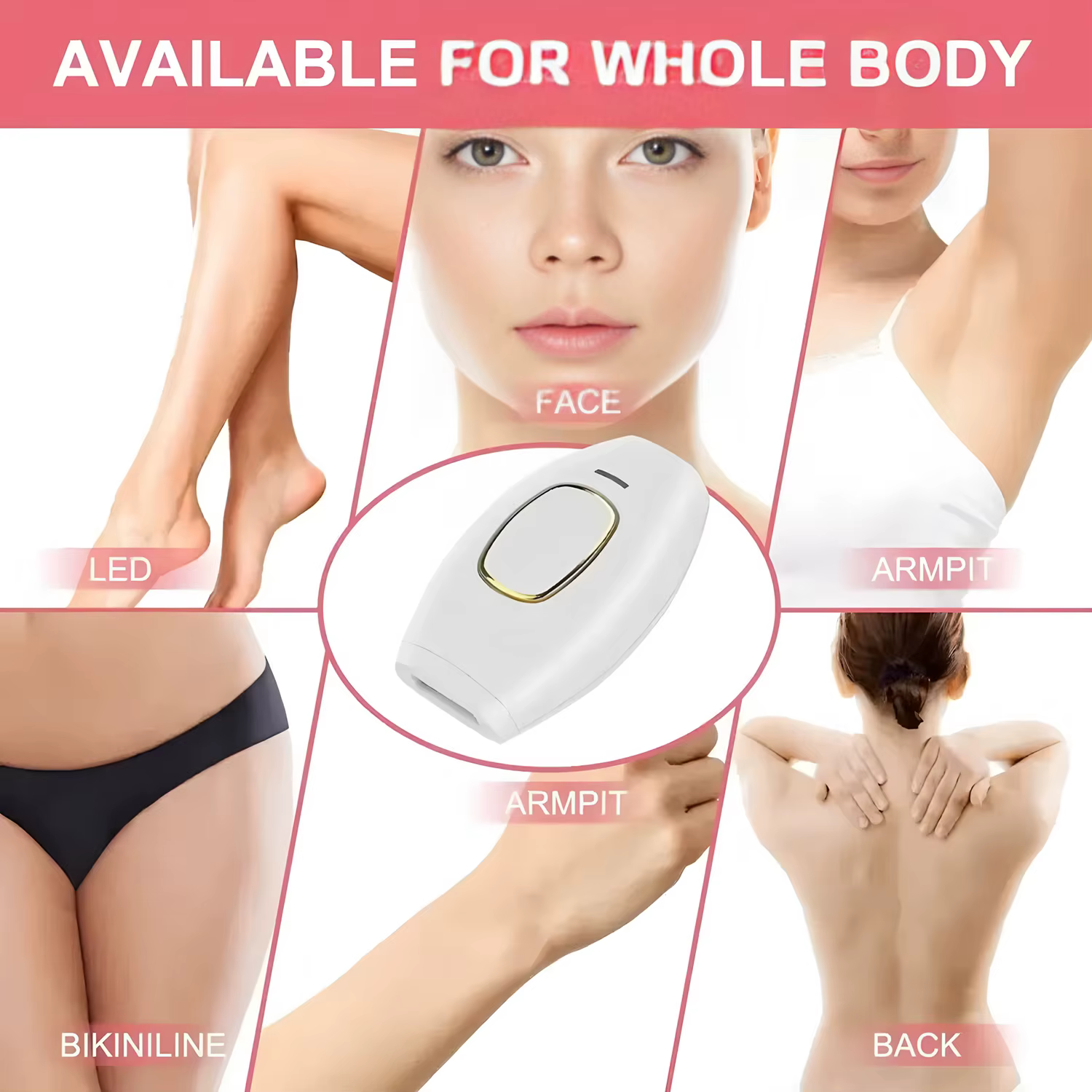 Épilateur Laser Électrique Sans Douleur, Appareil d'Épilation IPL à Impulsions pour la Maison, Rasoir Portable Indolore pour Femmes et Hommes, UE
