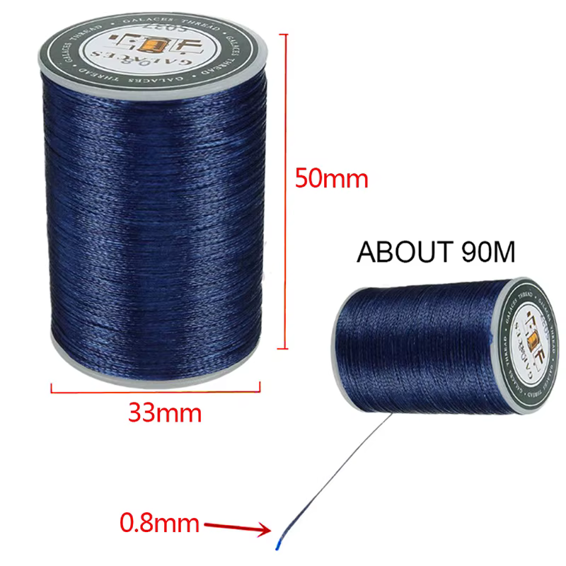 Fil ciré 0.8mm 90m, cordon en Polyester, Machine à coudre, couture pour l'artisanat, 1 pièce