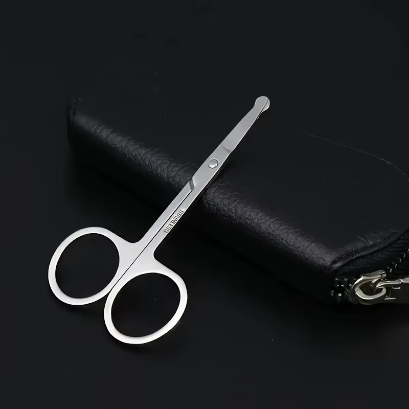 Ciseaux de coupe à tête ronde de précision-coupe de toilettage des poils du nez