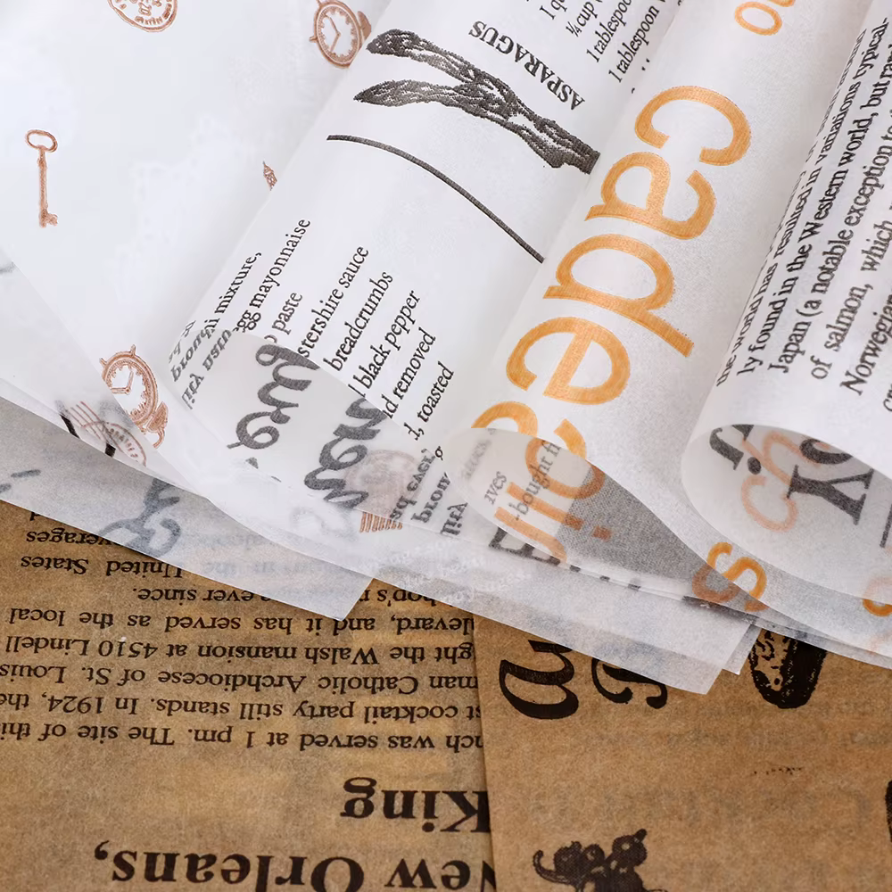 Papier d'avertissement étanche, 50 pièces, papier huilé, tible alimentaires, tible anti-graisse, outil de cuisson pour sandwich, fournitures de fête de cuisine