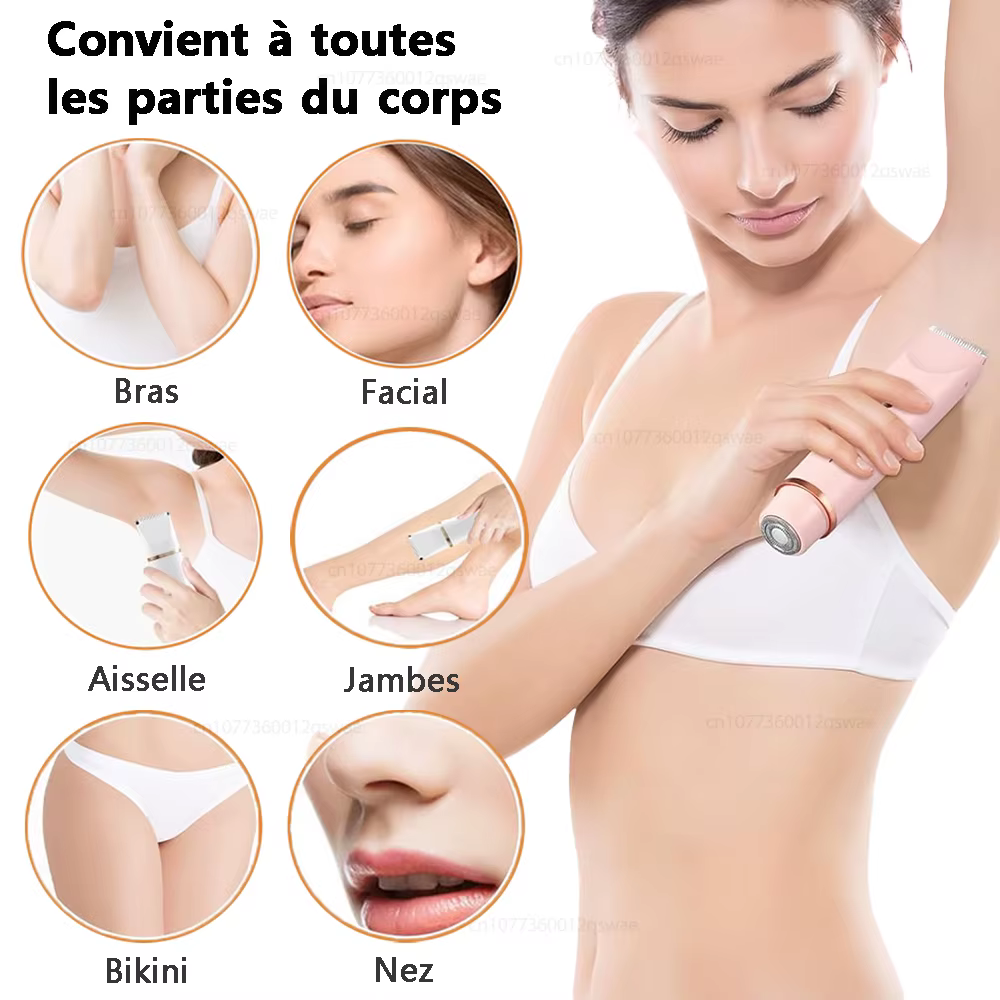 Rasoir électrique à double tête pour femme
