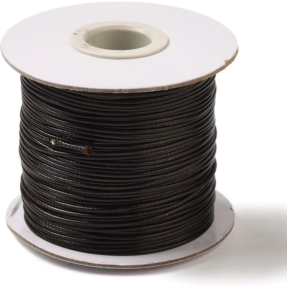 1 rouleau de cordon en Polyester ciré, 85yards, 1mm, matériaux de cordage marron noix de coco pour Bracelets, collier, perles, bijoux