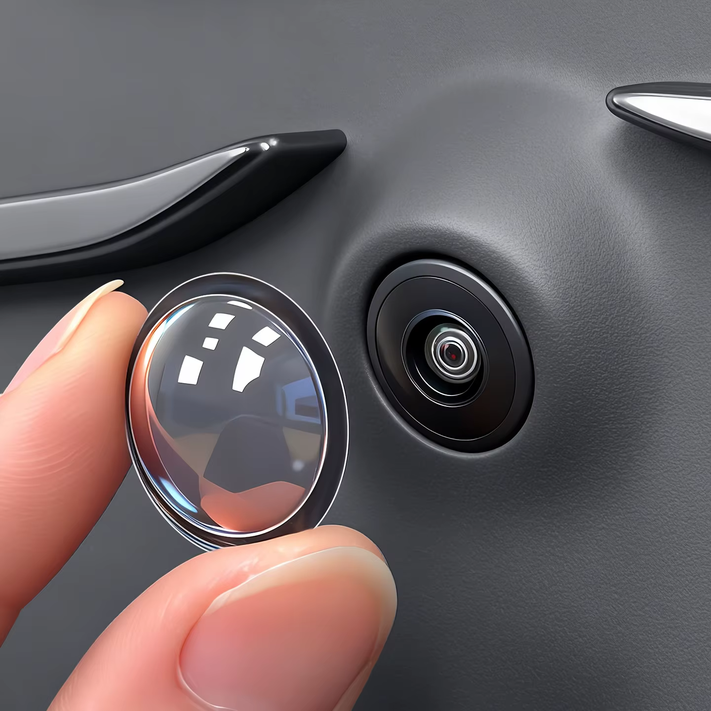 Système d'imagerie panoramique à 360 degrés pour voiture, couvercle de protection pour caméra avant et arrière, fabriqué en film transparent haute définition, capable de protéger contre la poussière,