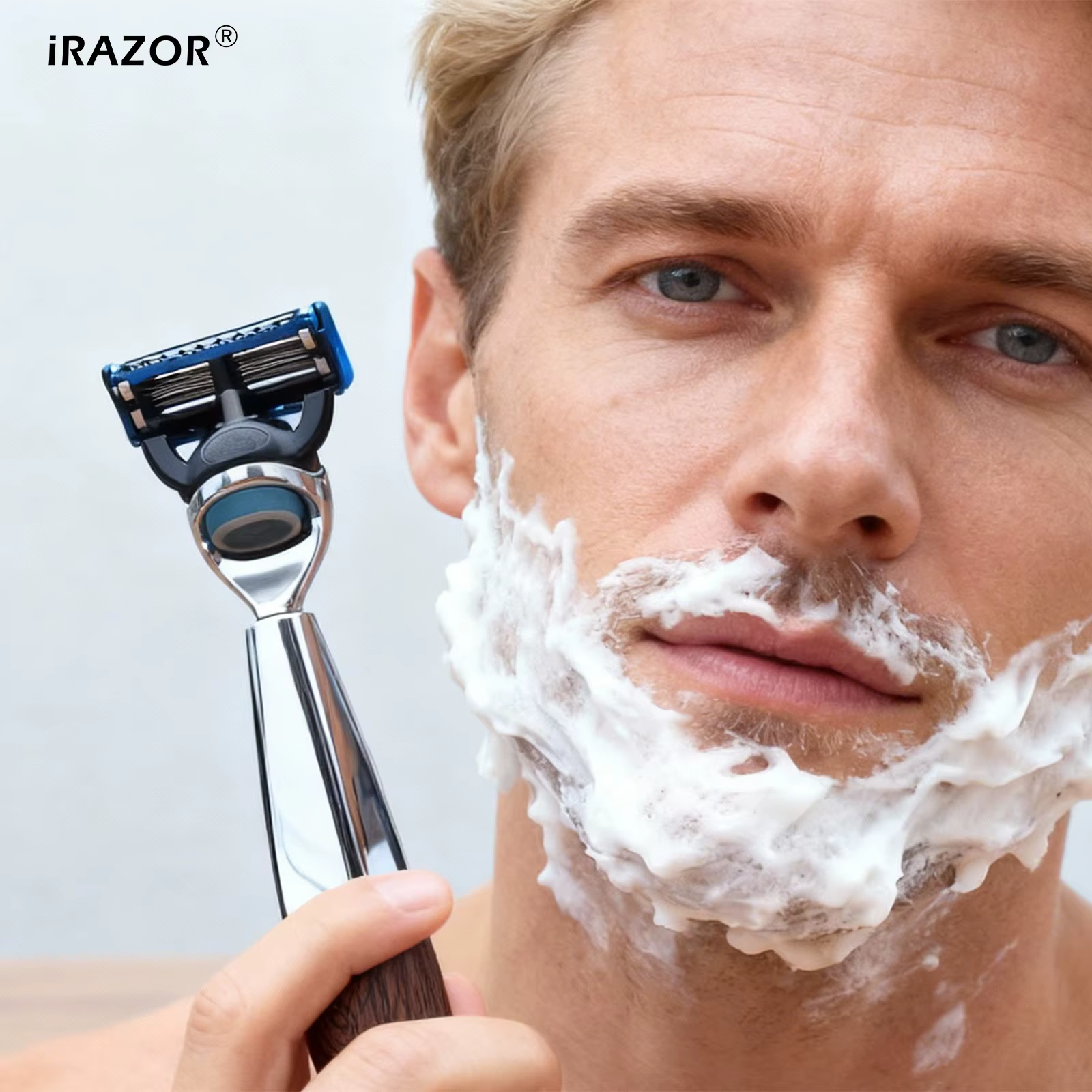 IRAZOR rasoir pour hommes à 5 lames pour le rasage carré robuste manuel