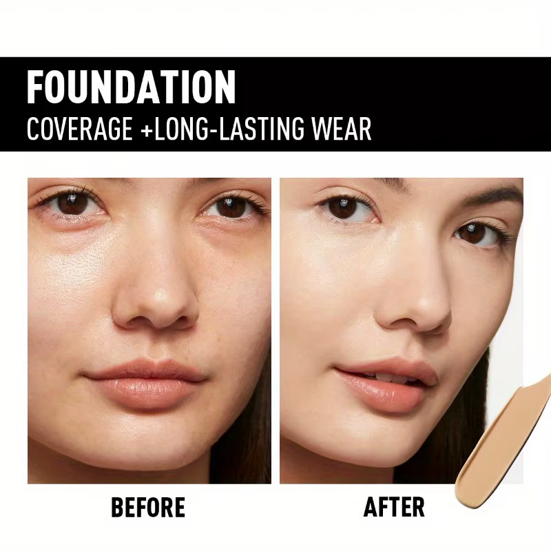 PECOLOVERS Fond de teint liquide finition mate - Correcteur anti-huile, imperméable et à couverture complète pour tous les tons de peau