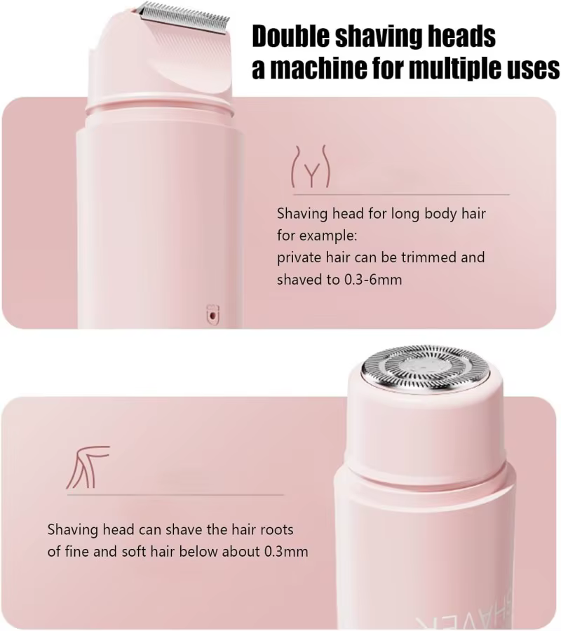 Épilateur électrique double tête rechargeable pour femme