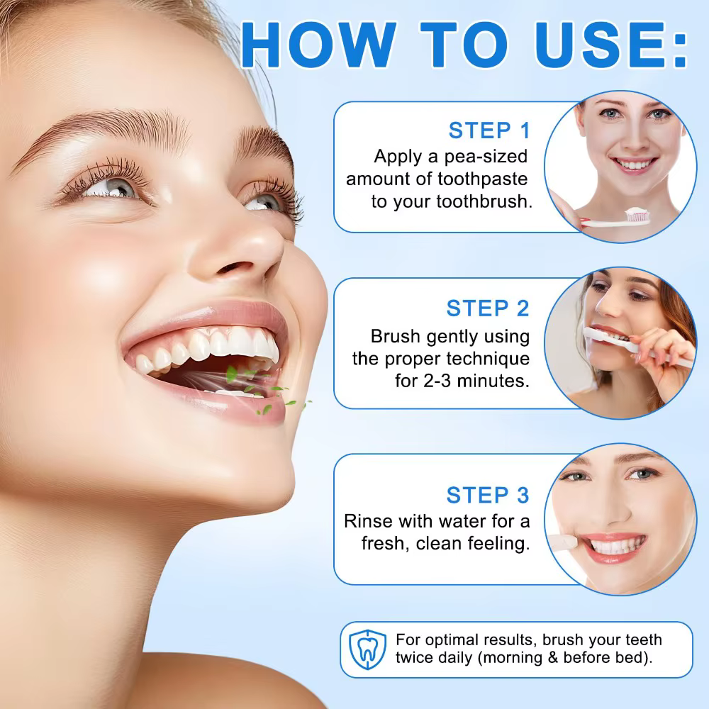 Dentifrice Soin des Gencives Élimination de la Plaque et des Taches Réduction de la Mauvaise Haleine Nettoyage en Profondeur Éclaircissant Usage Quotidien