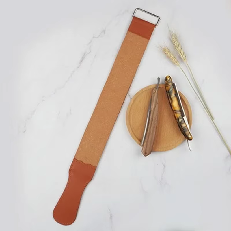 Sangle de rasage en cuir et toile pour hommes