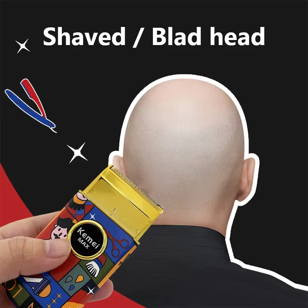 Kemei KM-RS7098 Titane Double Feuille Alternative Rasoir Professionnel Barbier Finition Électrique Hommes