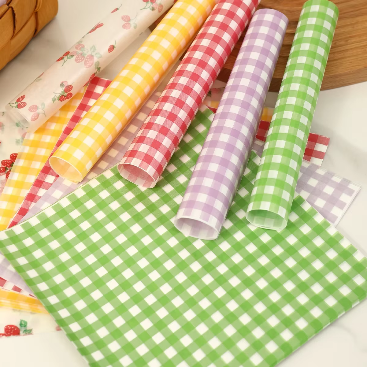 Papier d'emballage résistant à l'huile pour pain, Sandwich, hamburger, frites, papier ciré de qualité alimentaire, outils de cuisson, Gadgets de cuisine pour cadeau de fête, 50 pièces