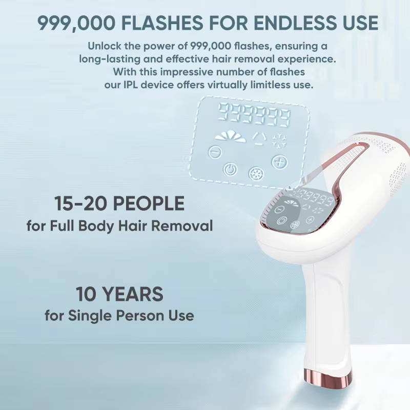 Épilateur IPL permanent 999900 Flashes pour l'épilation des femmes et des hommes, tondeuse bikini, appareil d'épilation indolore