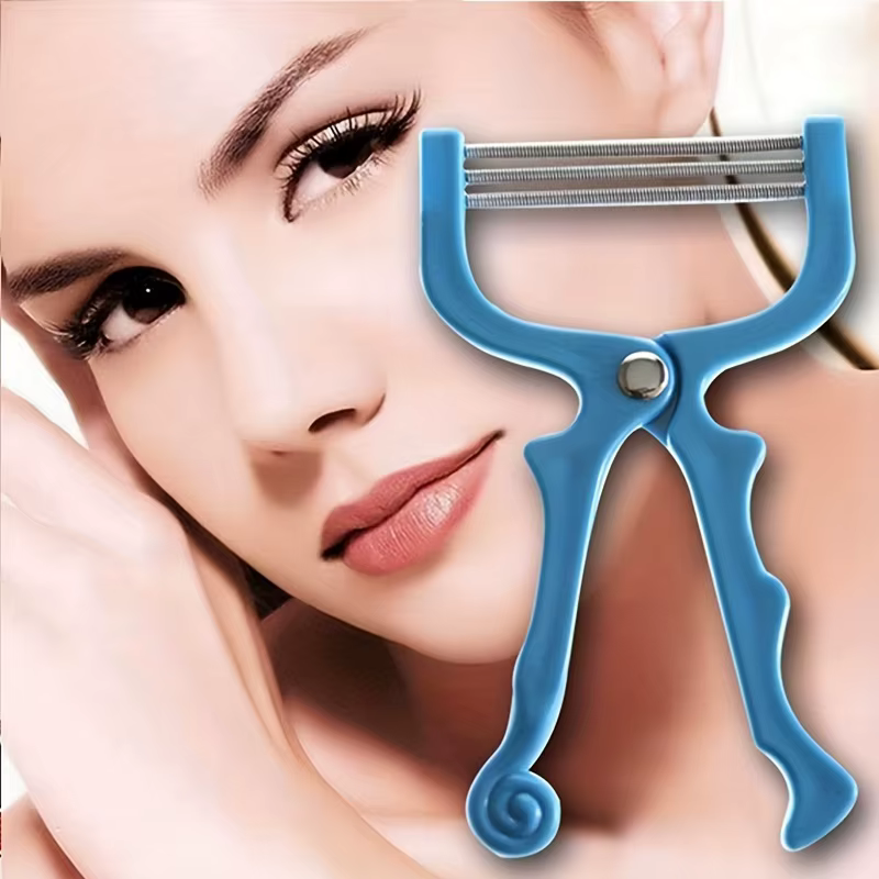 Épilateur facial sûr et réutilisable à ressort manuel pour l'élimination des poils et des moustaches féminins