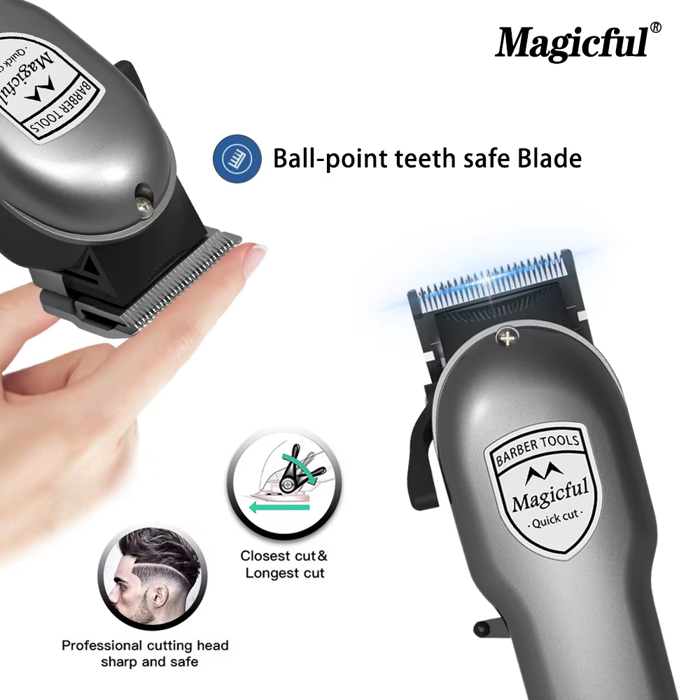 Magicful mode finition professionnelle tondeuse à cheveux pour hommes Rechargeable Li-ion batterie rasage réglable