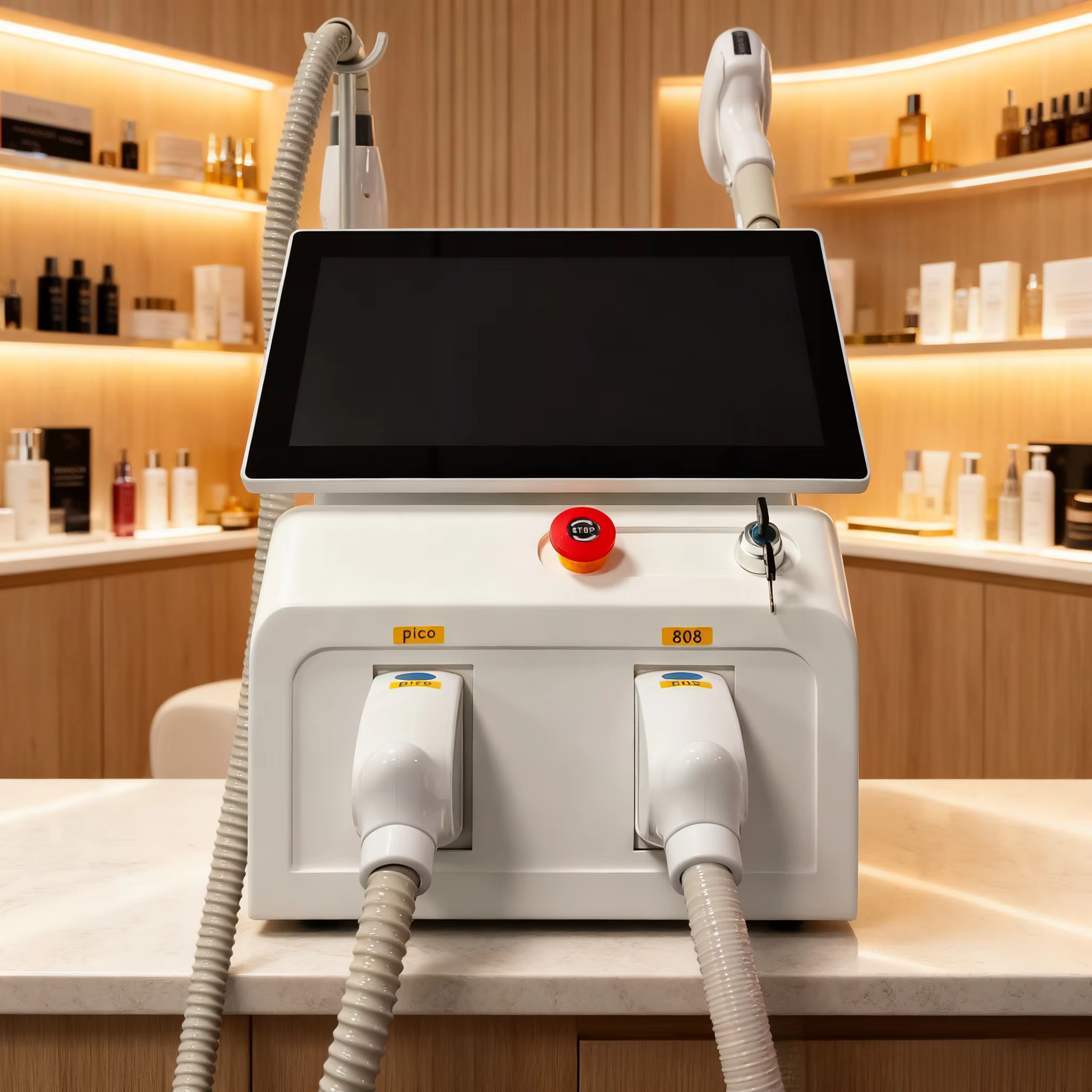 Machine professionnelle d'épilation au laser Pico pour salon, écran tactile 15,6 pouces, combo pour un traitement rapide et rentable, récupération 90 % plus rapide
