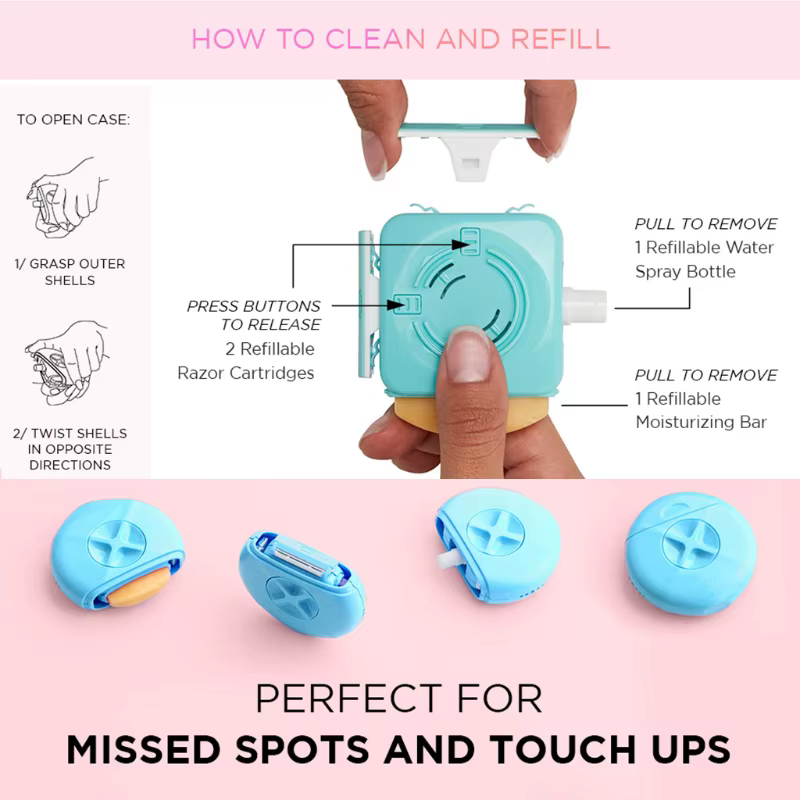 Rasoir Portable pour femmes avec vaporisateur d'eau rechargeable