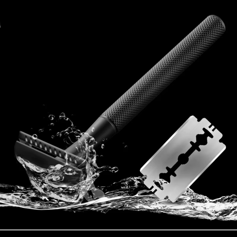 Rasoir de Sécurité Réglable à Double Bord en Acier Inoxydable pour Homme