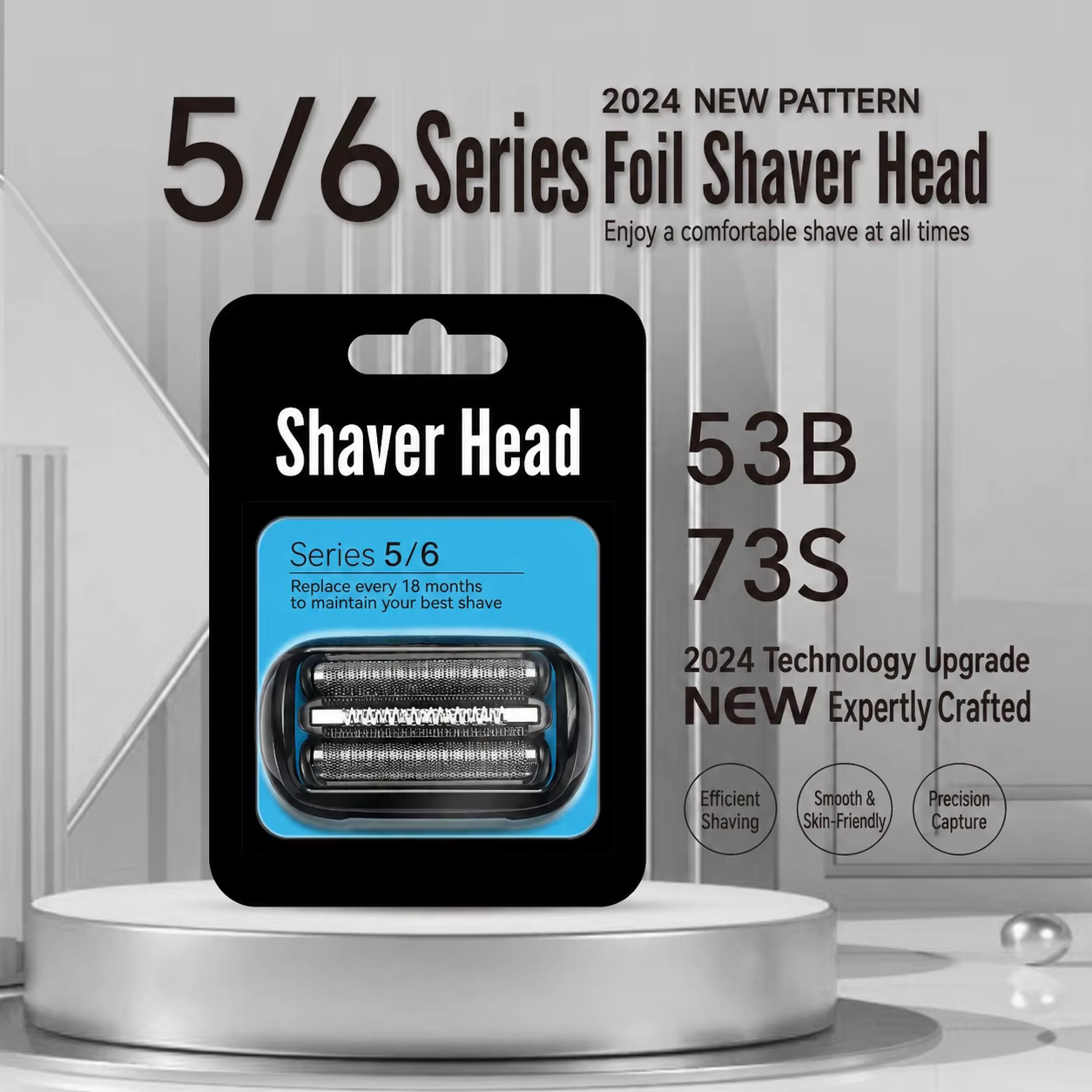 Tête de rasoir de rechange 53B compatible avec les rasoirs électriques Braun Series 5
