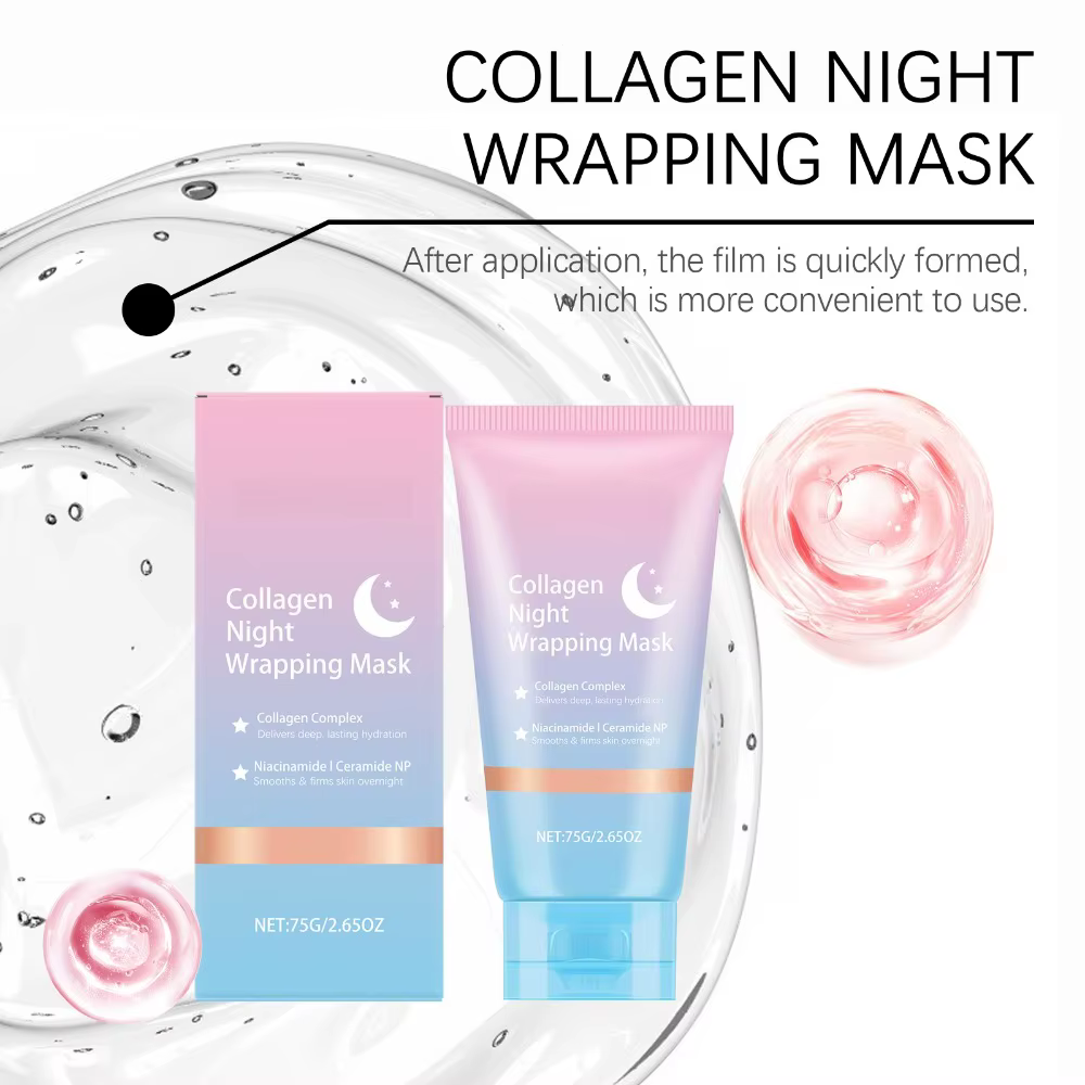 Masque de nuit au collagène, masque peel-off hydratant, raffermissant, éclaircissant la peau, affinant les pores, soin du visage coréen quotidien