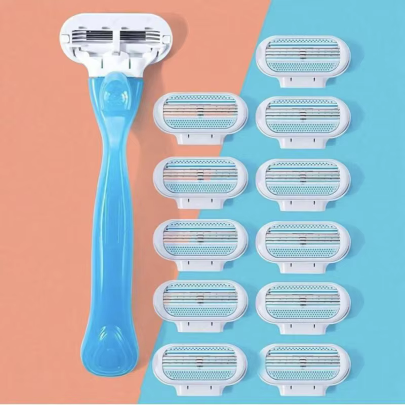 Rasoir de sécurité pour femmes avec 1 manche + 4/8 lames