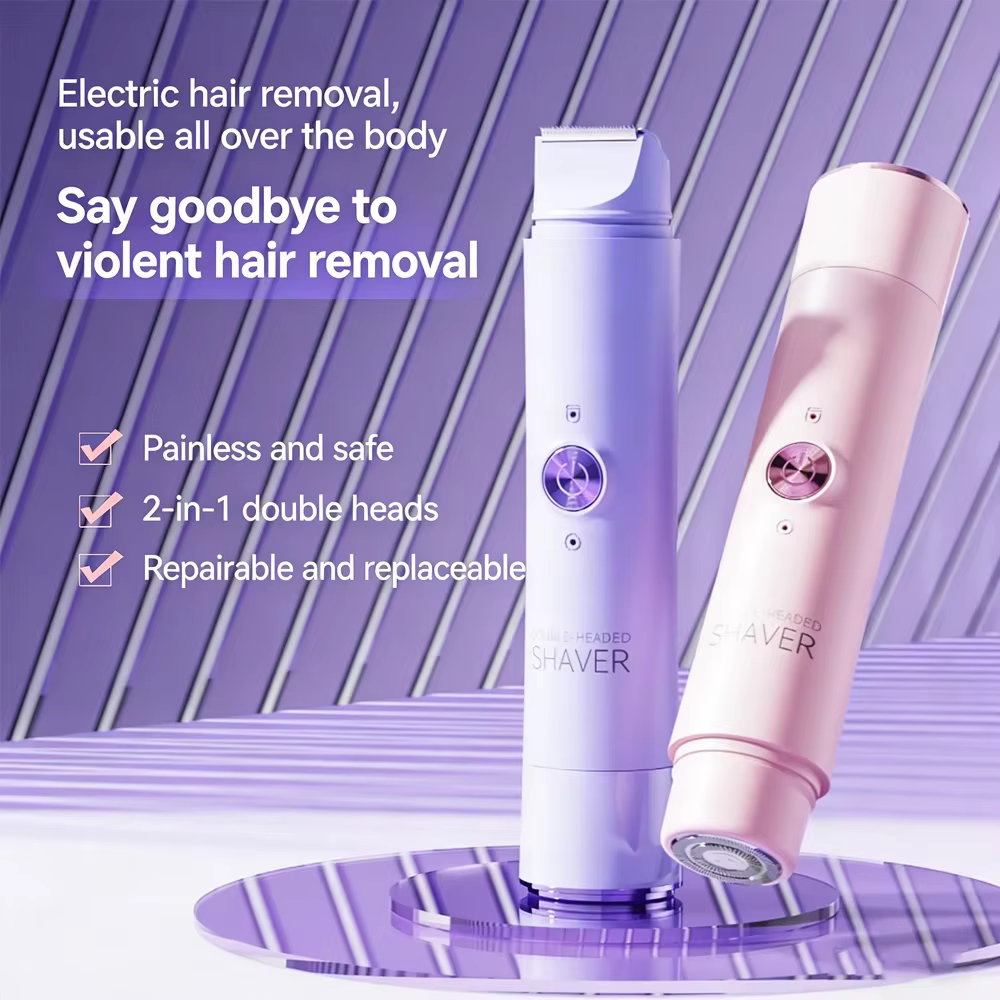 Épilateur électrique double tête rechargeable pour femme