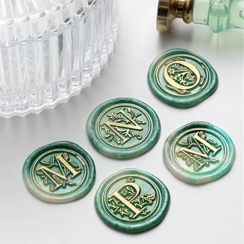 Cire à sceller pour tête de timbre, Kit de sceau de lettres, ensemble de tampons de sceau de cire, tampons rétro en Silicone pour ongles, ensemble d'impression de Logo, artisanat de mariage ZT0106
