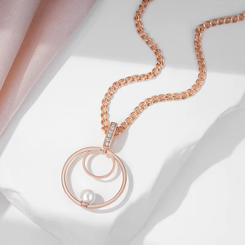 SYOUJYO – collier rond en Zircon naturel pour femmes, Micro cire, couleur or Rose 585, bijoux de luxe à la mode, cadeau