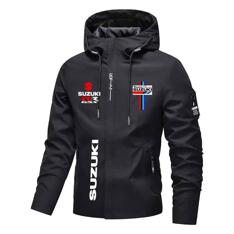 Blouson de moto coupe-vent à capuche pour homme – Qualité supérieure – Automne/Hiver – Sweat-shirt de moto – Meilleure vente Suzuki 2026