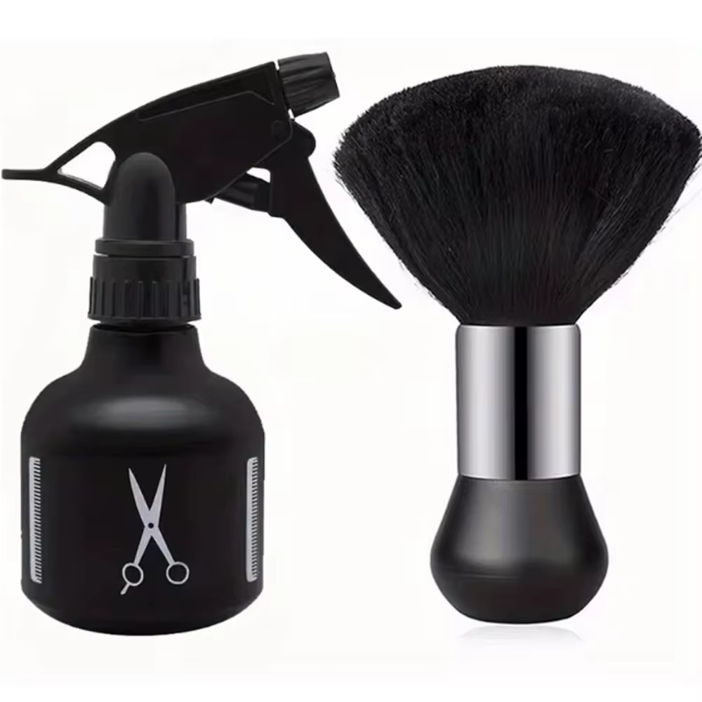Ensemble de vaporisateur de cou et de brosses pour barbier - Brosse professionnelle à poils doux pour la coupe de