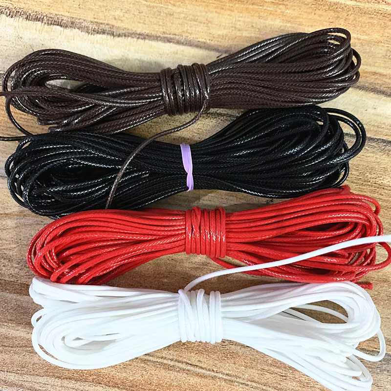 0.5 0.8 1.0 1.5 2.0mm cordon ciré fil ciré cordon chaîne sangle collier corde perle bijoux à bricoler soi-même faisant pour Bracelet