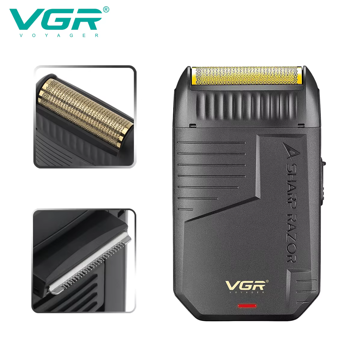 VGR rasoir electrique hommes tondeuse barbe Rasoir Amélioré Rechargeable Rasoir Meilleure vente Professionnel Tondeuse à barbe Mini Électrique Tondeuse Promotion Sabre 0 mm Rasoir de finition pour hom