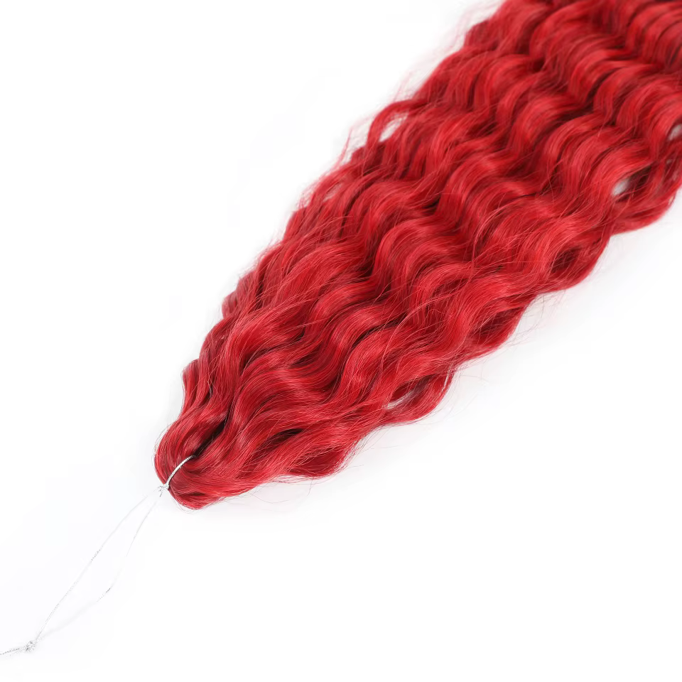 Extensions capillaires synthétiques bouclées bordeaux, boucles Ariel, tresses au Crochet, ombrées vertes ondulées, cheveux Afro torsadés