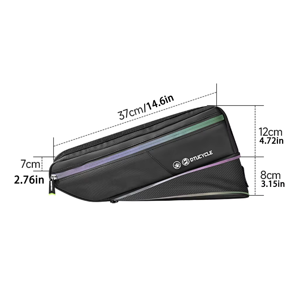 Sac de rangement pour cadre de vélo, sac de cyclisme, sac triangulaire pour vélo, accessoires de cyclisme en plein air, sac pour VTT, accessoires pour vélo de route, grande capacité, luminescent, sac