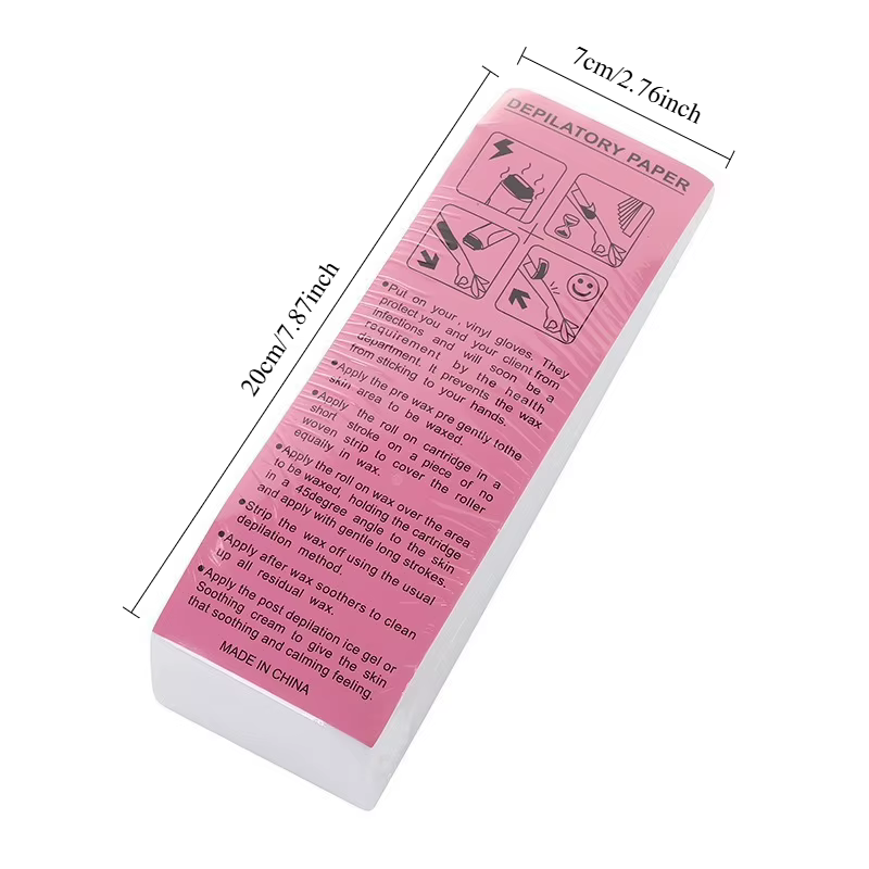 100 pièces/paquet – Rouleaux de papier non tissé pour l'épilation corporelle – Bandes de cire dépilatoires de haute qualité
